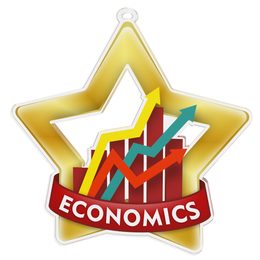 Medalla Mini Estrella de Acrílico Oro para Economía