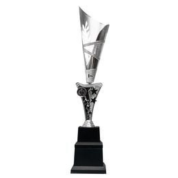 Trofeo Doble Base Conifer Plateado y Negro