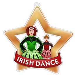 Medalla Mini Estrella de Acrílico Bronce para Danza Irlandesa