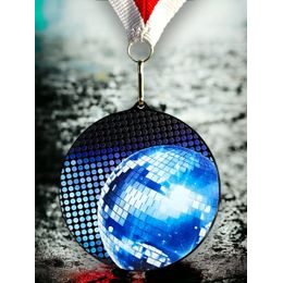 Medalla de Disco Rincon en Acrílico Negro Azul