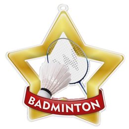 Medalla Mini Estrella de Acrílico Oro para Bádminton