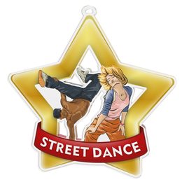 Medalla Mini Estrella de Acrílico Oro para Baile Urbano
