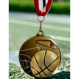 Medalla Barnet Clásica con Textura e Impresión 3D MaxMedal para Baloncesto