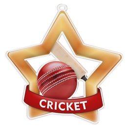Medalla Mini Estrella de Acrílico Bronce para Cricket