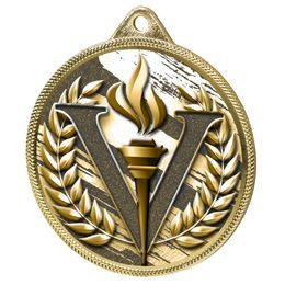 Medalla Clásica Victoria Textura 3D Impresión Oro