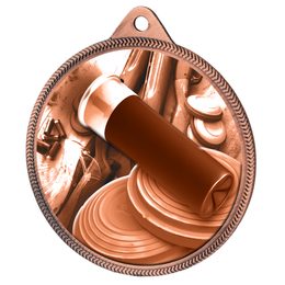 Medalla de Bronce Clásica de Tiro de Paloma de Arcilla con Textura 3D