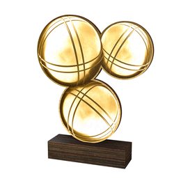 Trofeo de Madera Sierra para Petanca - Clásico