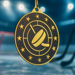 Medalla de Acero Inoxidable Valor de Hockey sobre Hielo