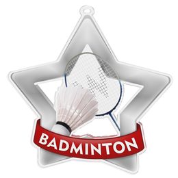 Medalla Mini Estrella de Acrílico Plata para Bádminton