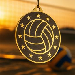 Medalla de Voleibol Valor de Acero Inoxidable