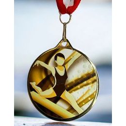 Medalla Barnet Clásica con Textura e Impresión 3D MaxMedal para Gimnasia