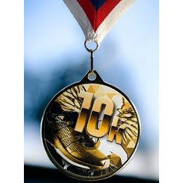 Medalla Barnet Clásica con Textura e Impresión 3D MaxMedal para Carrera 10k