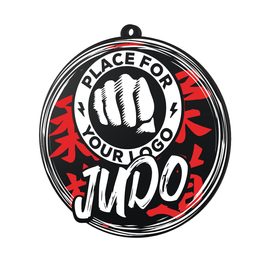 Medalla Negra de Acrílico Pro Judo con Logo