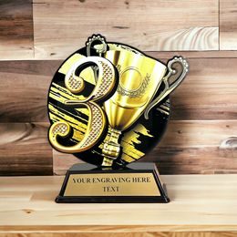 Trofeo Roswell en Acrílico Negro para 3er Lugar
