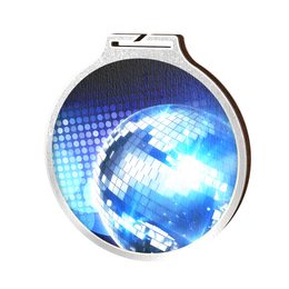 Medalla Habitat de Madera Ecológica Disco Glitterball Plata