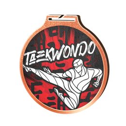 Medalla Habitat de Madera Ecológica para Taekwondo Bronce
