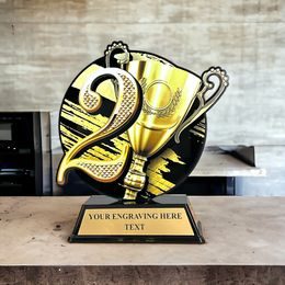 Trofeo Roswell en Acrílico Negro para 2do Lugar