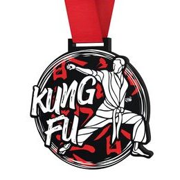 Medalla Gigante de Kung Fu en Acrílico Negro