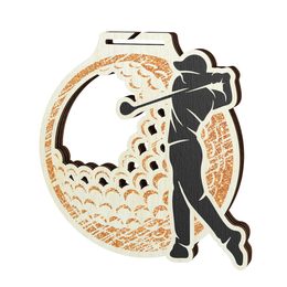Medalla Acacia de Madera Ecológica para Golfista Masculino - Bronce