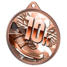 Medalla de Bronce Clásica con Impresión 3D de Carrera de 10k