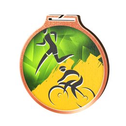 Medalla Habitat de Madera Ecológica de Duatlón Bronce