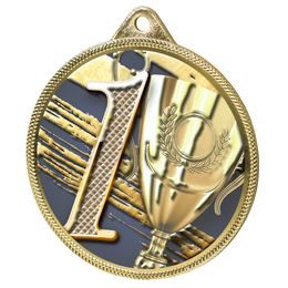 Medalla Clásica de Primer Lugar con Textura 3D en Oro
