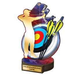 Trofeo Grove de Madera Real para Tiro con Arco