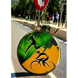 Medalla Barnet con Textura e Impresión 3D MaxMedal para Duatlón