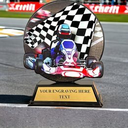 Trofeo Roswell en Acrílico Negro para Go Kart