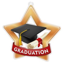 Medalla Mini Estrella de Acrílico Bronce para Graduación