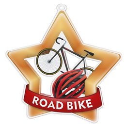 Medalla Mini Estrella de Acrílico Bronce para Ciclismo de Carretera