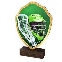 Trofeo Arden de Madera Real con Escudo de Lacrosse