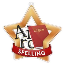Medalla Mini Estrella de Acrílico Bronce para Spelling