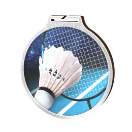 Medalla Habitat de Madera Ecológica para Bádminton Plata