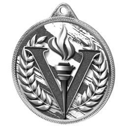 Medalla Clásica Victoria Textura 3D Impresión en Plata
