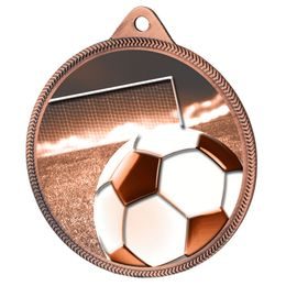 Medalla Clásica de Fútbol con Textura 3D en Bronce