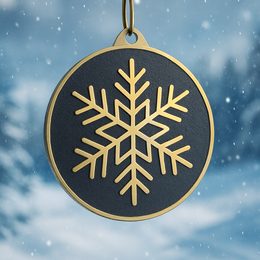 Medalla Copo de Nieve Valor de Acero Inoxidable