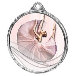 Medalla de Ballet Color Textura 3D Impresión Plateada