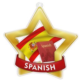 Medalla Mini Estrella de Acrílico Oro para Estudios de Español