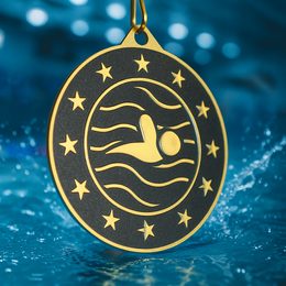 Medalla de Natación Valor de Acero Inoxidable