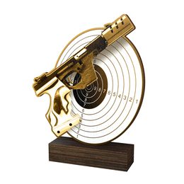 Trofeo de Madera Real para Tiro con Pistola - Clásico