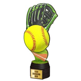 Trofeo de Madera Frontier de Softball a Full Color