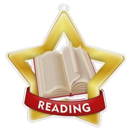Medalla Mini Estrella de Acrílico Oro para Lectura
