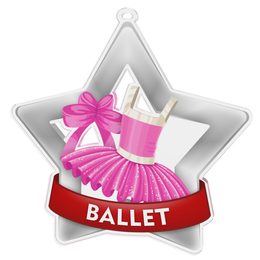 Medalla Mini Estrella de Acrílico Plata para Ballet