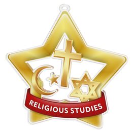 Medalla Mini Estrella de Acrílico Oro para Estudios Religiosos