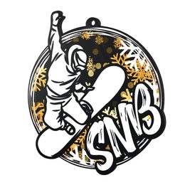 Medalla de Acrílico Negro Pro Snowboard