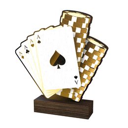 Trofeo de Madera Sierra para Póquer - Clásico