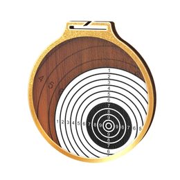 Medalla Habitat de Madera Ecológica Diana de Tiro Oro
