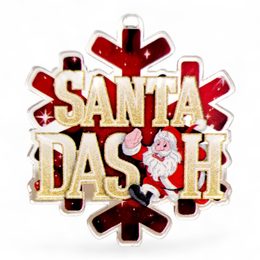 Medalla de Copo de Nieve de Carrera Navideña de Santa