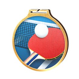Medalla Habitat de Madera Ecológica para Tenis de Mesa Oro